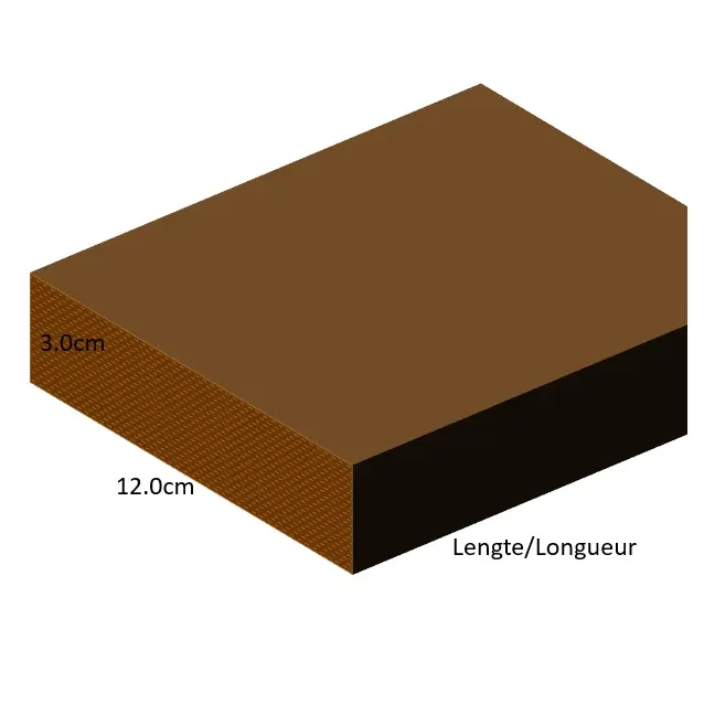 3.0 cm x 12.0 cm – Planches imprégnées rabotées