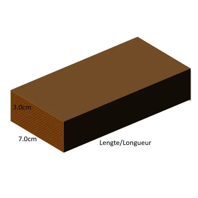 3.0 cm x 7.0 cm – Planches imprégnées rabotées