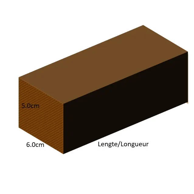 5.0 cm x 6.0 cm - Geschaafde geïmpregneerde planken