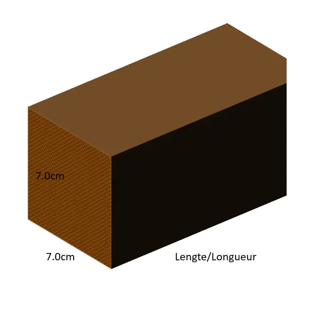 7.0 cm x 7.0 cm – Poteau imprégnées carré (2.10 m)