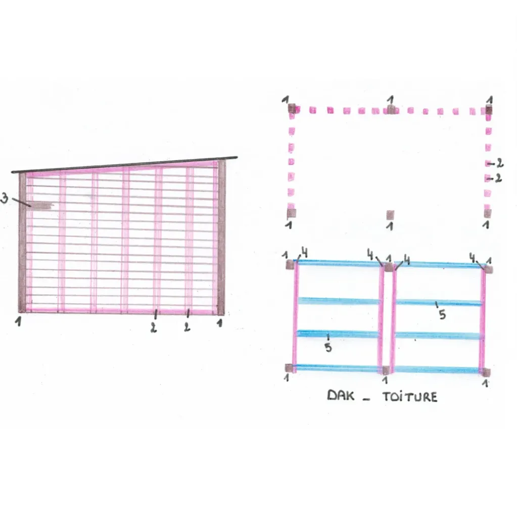 Schuilstal 6m x 3m (dakplaat met isolatie)